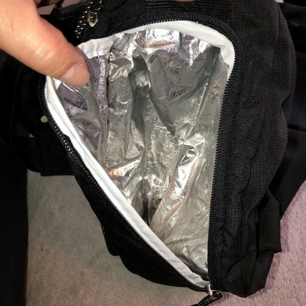 COLUMBIA Black Messenger Diaper Baby Bag with Shoulder Strap